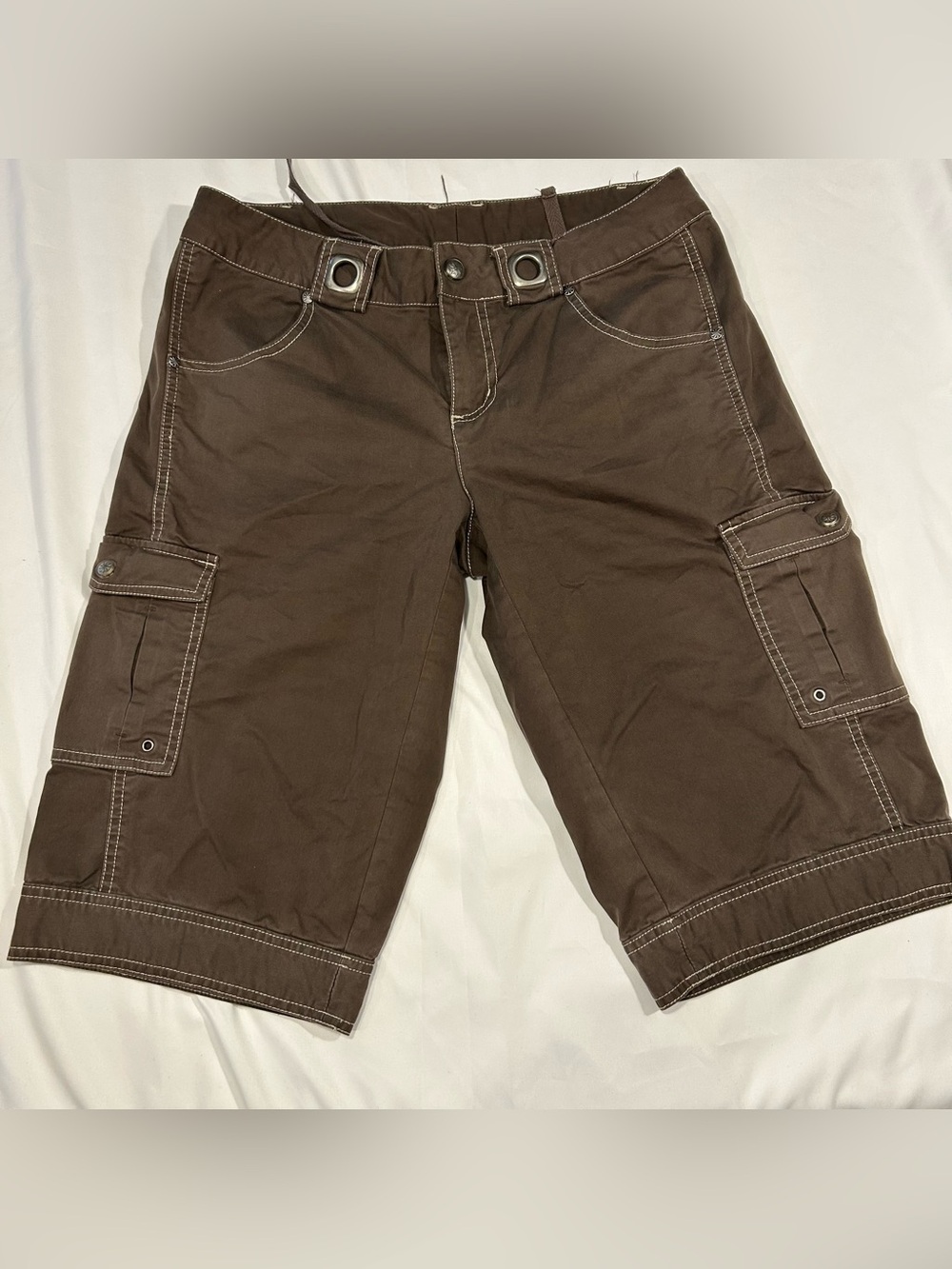 Athleta Brown Women's Cargo Athletic Shorts with Contrast Stitching